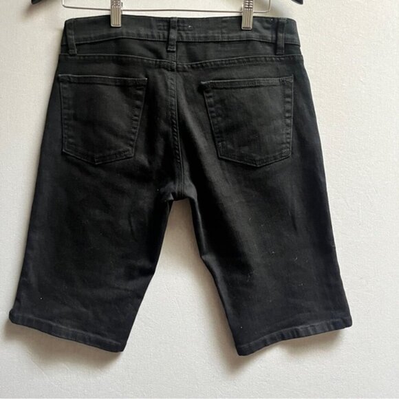 Zara basic black denim Bermuda shorts Sz 8 - Picture 3 of 8
